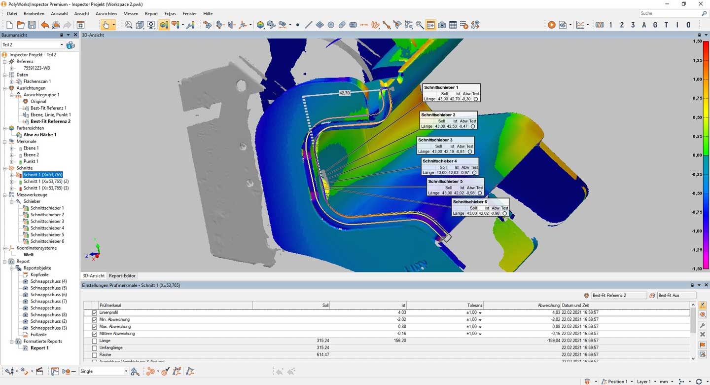 Vermessung mit Faro Messarm und Polyworks