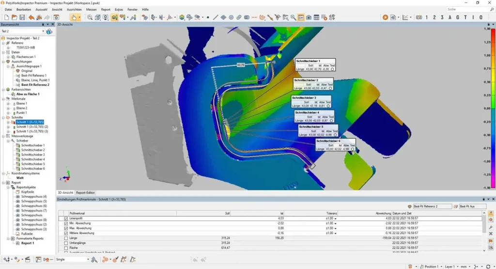 Faro Messarm Auswertung mit Polyworks