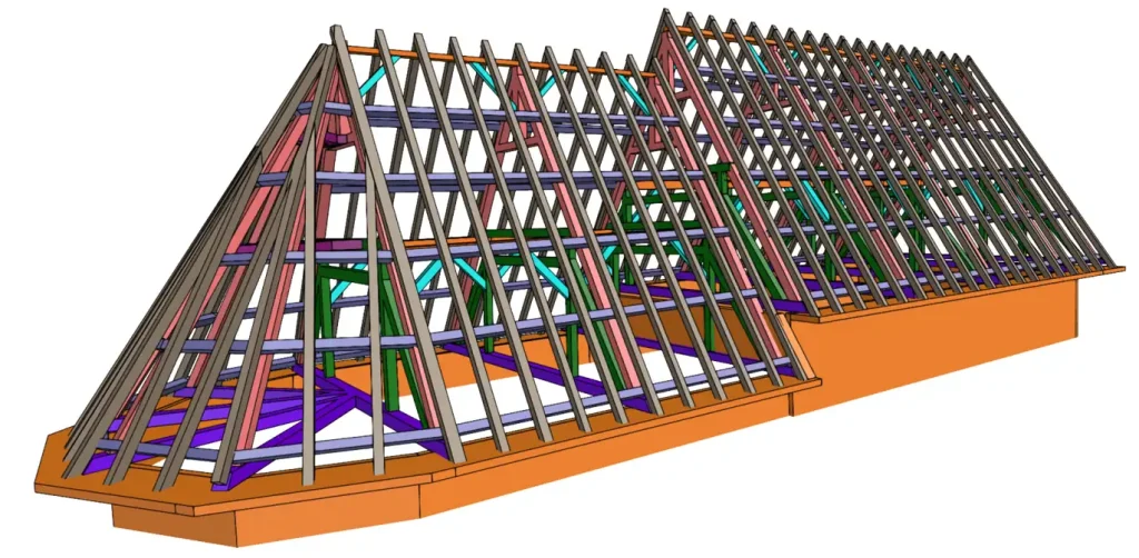 Gebäudevermessung CAD Modell Dachstuhl