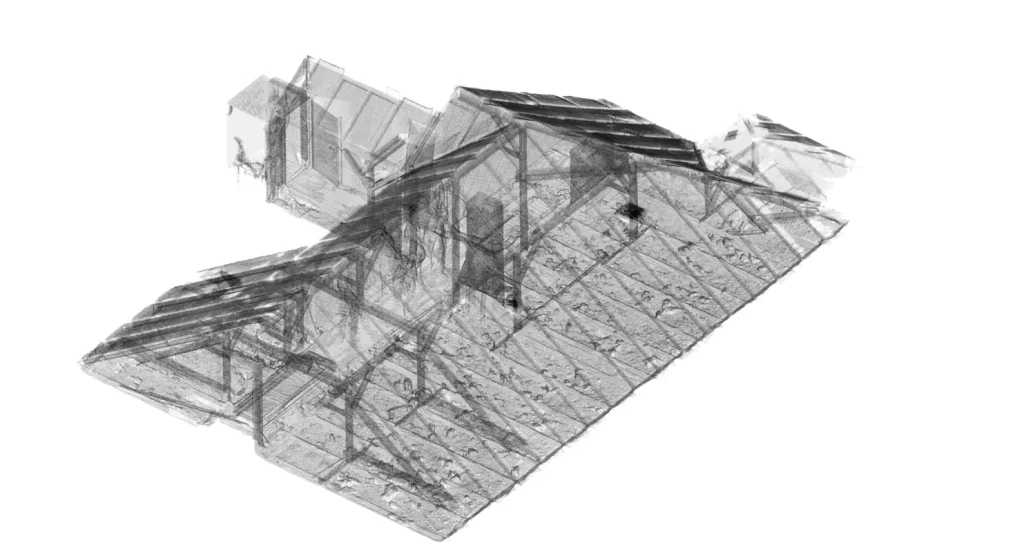 Laserscanning Berlin Punktwolke Dachstuhl Koepenick