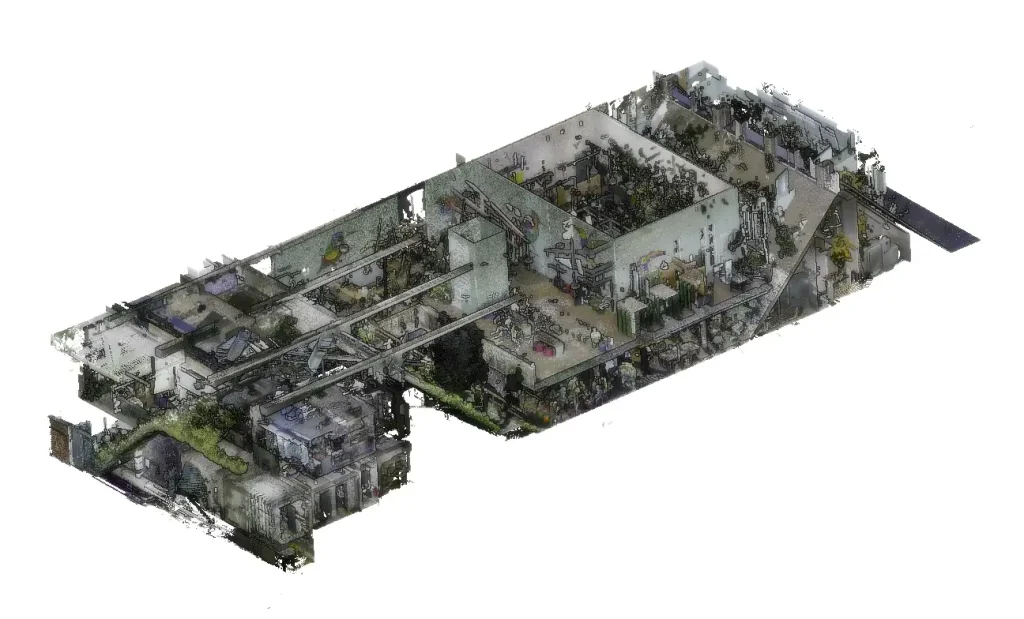 Scan to BIM Biosphaere ausschnitt Biosphaere Laserscan