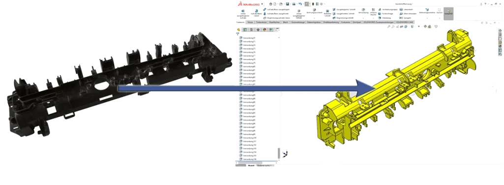 reverse engineering Solid Works Start Ziel